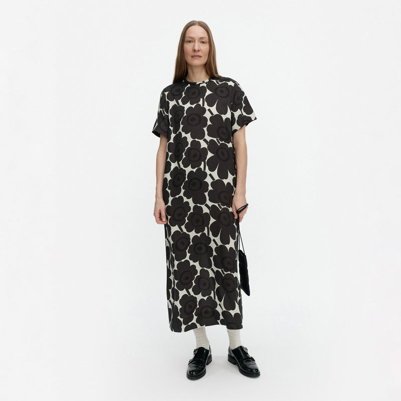 Marimekko Kuvaelma Unikko Dress, dk.grey/off-white