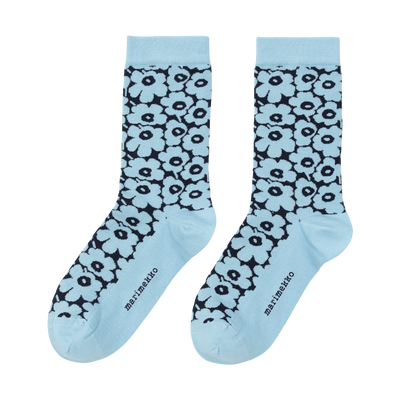 Marimekko Linjaus Pikkuinen Unikko Socks, blue/black
