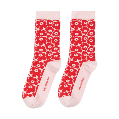 Marimekko Linjaus Pikkuinen Unikko Socks, red/pink
