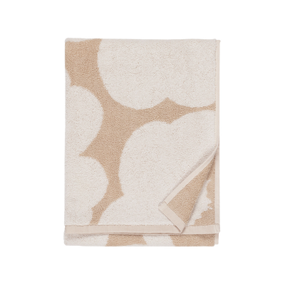 Folded Marimekko Unikko Hand Towel, beige/white