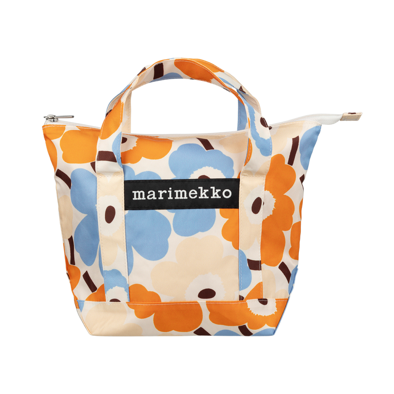 Marimekko Mini Unikko Kampsu Cosmetic Bag, off-white/saffron/blue