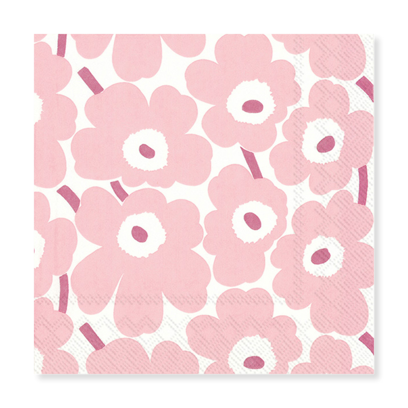 Marimekko Mini Unikko Light Rose Lunch Napkins (20 Pack)