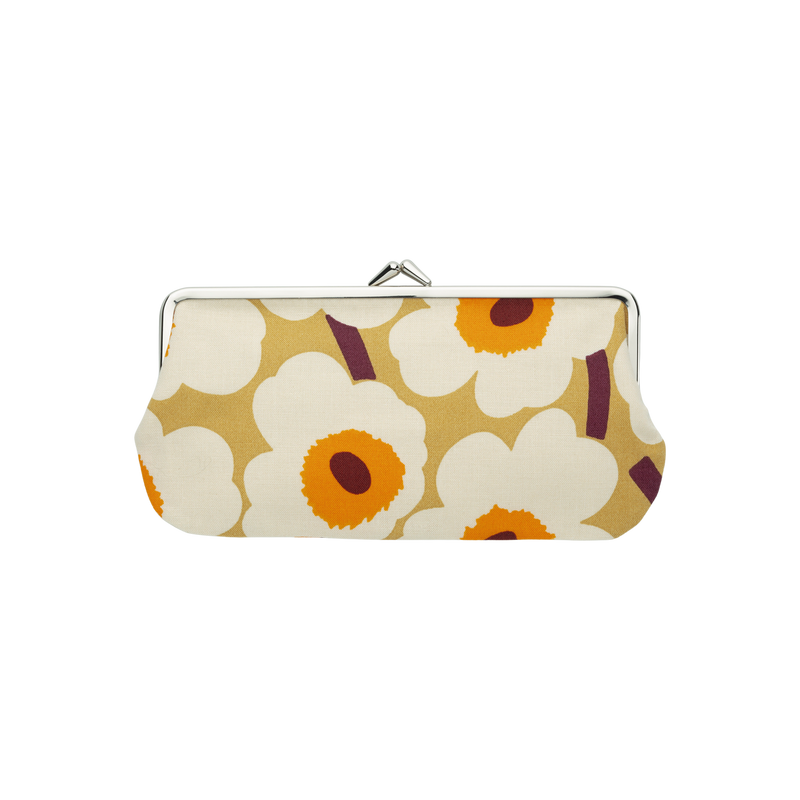 Marimekko Mini Unikko Medium Coin Purse, caramel/cream/orange