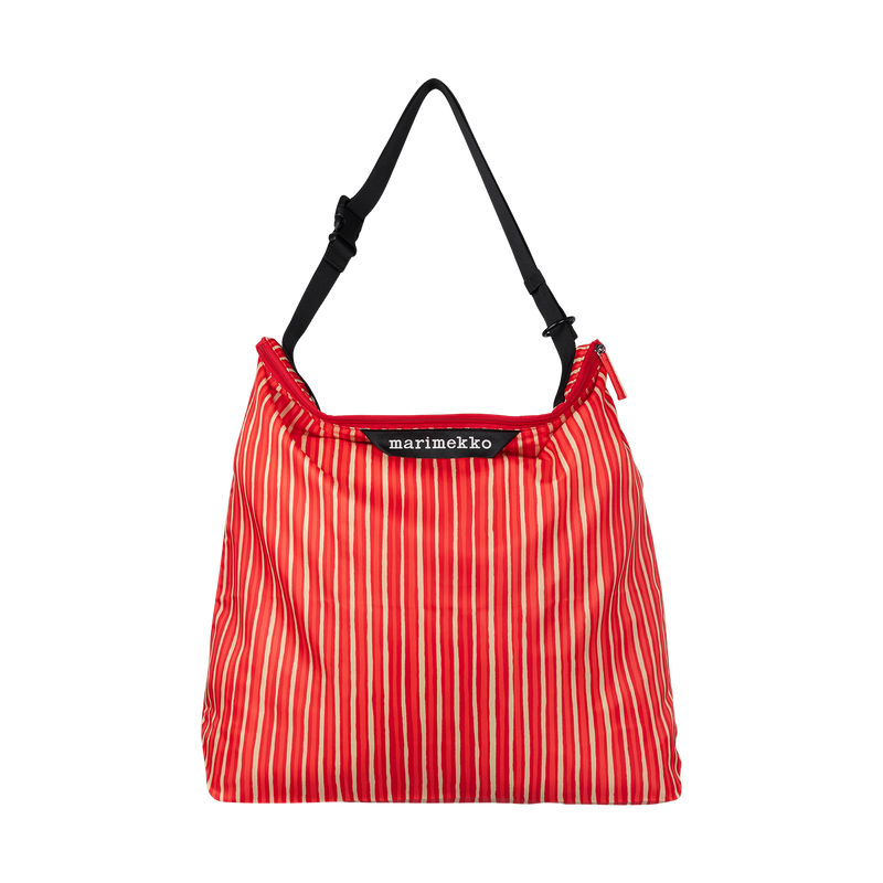 Marimekko Piccolo Neat Large Crossbody Shoulder Bag, red/beige