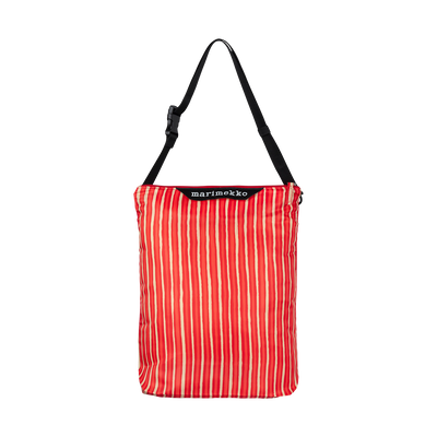 Marimekko Piccolo Neat Medium Crossbody Shoulder Bag, red/beige