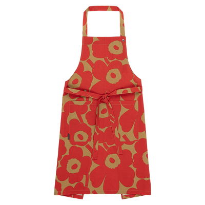 Marimekko Pieni Unikko Apron red brown