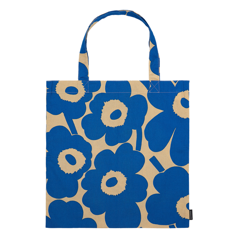 Marimekko Pieni Unikko Cotton Bag brown blue