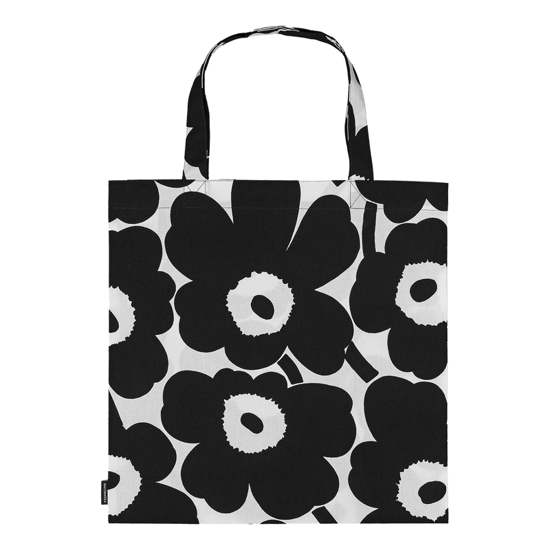 Marimekko Pieni Unikko Cotton Tote Bag, black/white