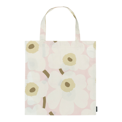 Marimekko Pieni Unikko Cotton Tote Bag, pink/off-white/sand
