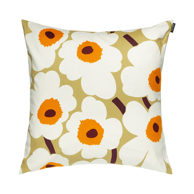Marimekko Pieni Unikko Cushion Cover, caramel/cream/orange