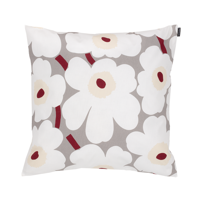 Marimekko Pieni Unikko Cushion Cover, white/grey/red
