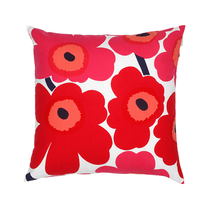 Marimekko Pieni Unikko Cushion Cover, white/red