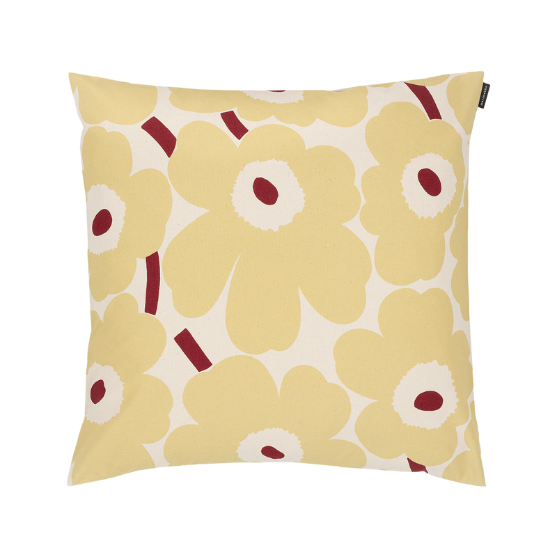 Marimekko Pieni Unikko Cushion Cover, yellow/cotton/red