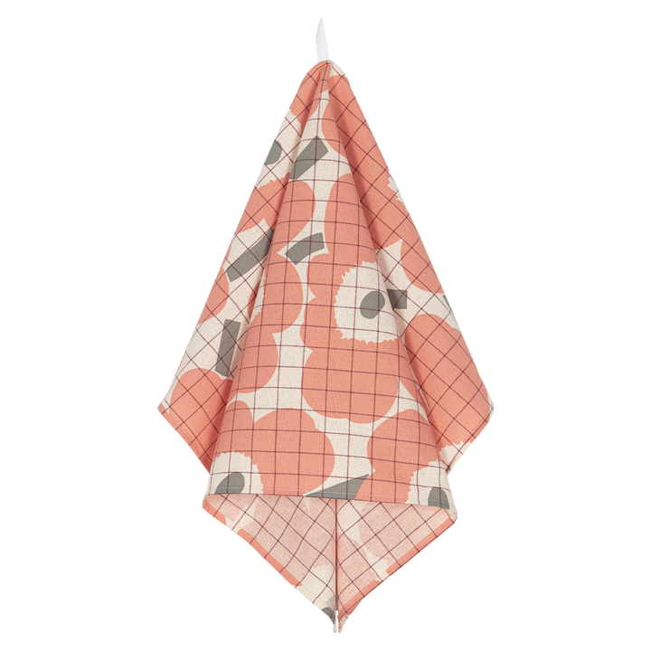 Marimekko Pieni Unikko Kitchen Towel Set of 2, cotton/rose/grey