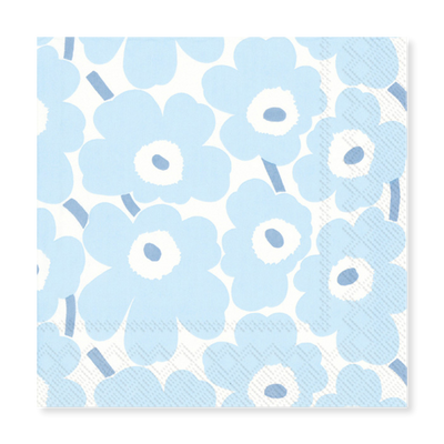 Marimekko Pieni Unikko Light Blue Lunch Napkins (20 Pack)