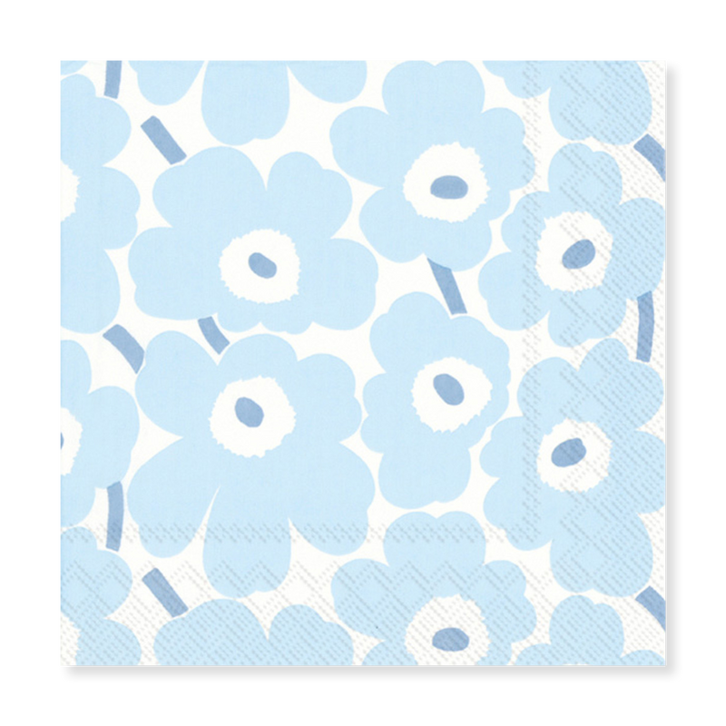 Marimekko Pieni Unikko Light Blue Lunch Napkins (20 Pack)