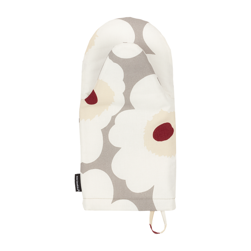 Marimekko Pieni Unikko Oven Mitten, white/grey/red