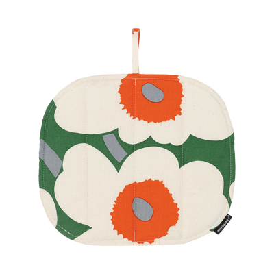 Marimekko Pieni Unikko Pot Holder, cotton/green/orange