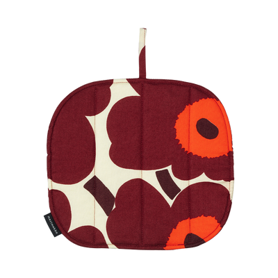 Marimekko Pieni Unikko Pot Holder, vanilla/wine/red