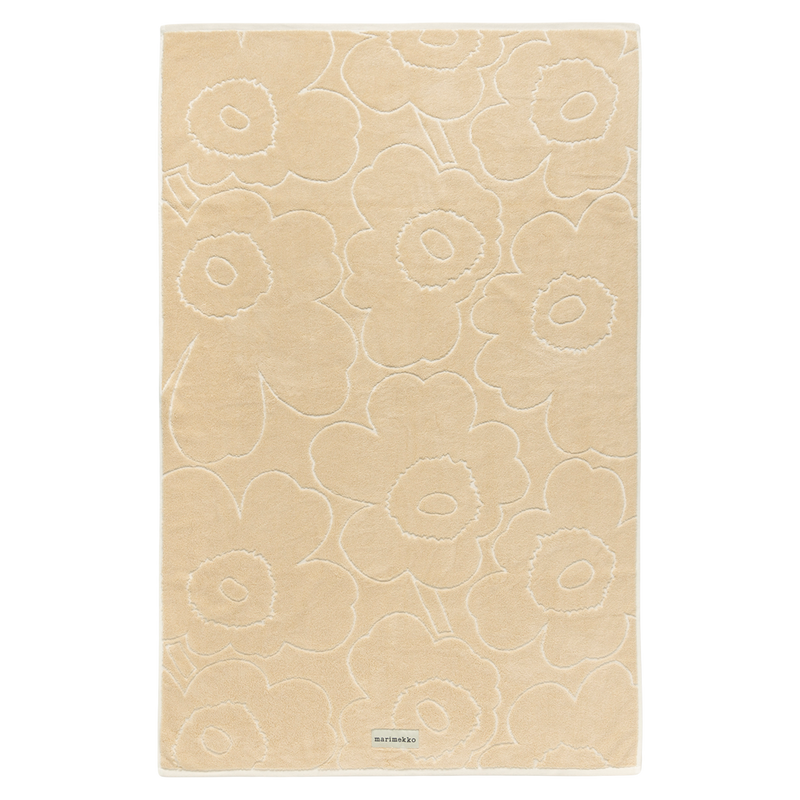 Marimekko Piirto Unikko Oversized Bath Towel, straw/off-white