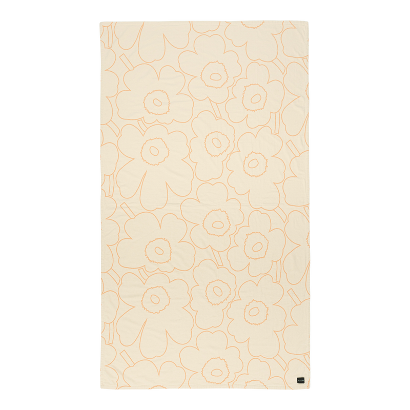 Marimekko Piirto Unikko Twin Duvet Cover, off-white/peach large flower pattern
