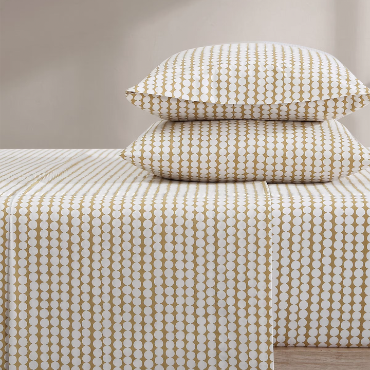 Marimekko Pikku Rasymatto Queen Sheet Set, white/beige – Touch of
