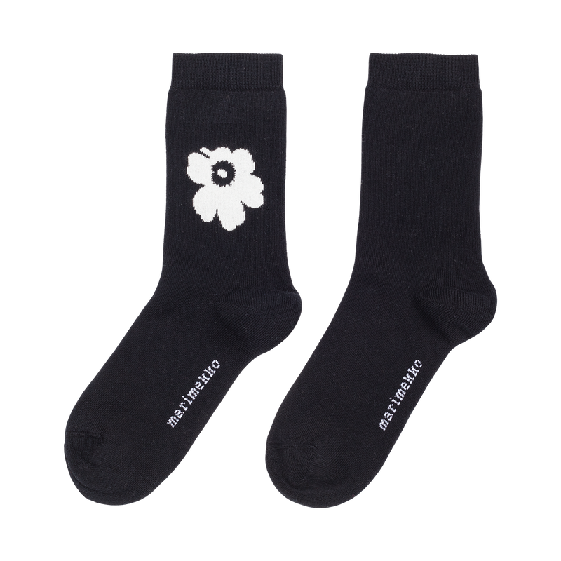 Marimekko Pirtti Unikko Socks, black/white