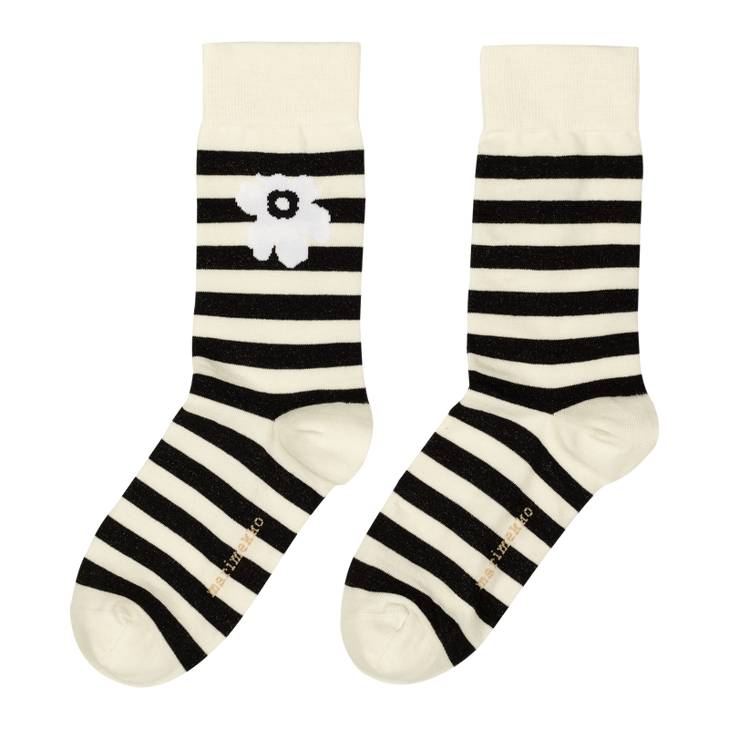 Marimekko Puikea Unikko Socks, off-white/black