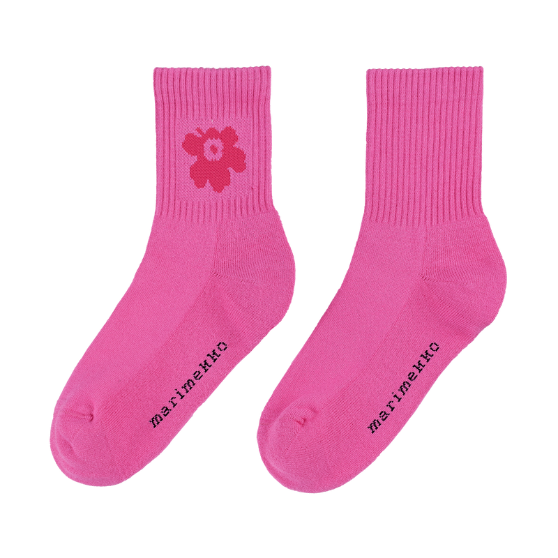 Marimekko Puikea Unikko Socks, pink/red