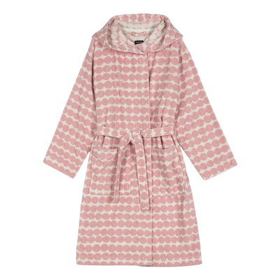 Marimekko Räsymatto Bath Robe, lt.pink/off-white