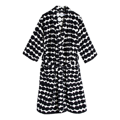 Marimekko Räsymatto Bath Robe, white/black