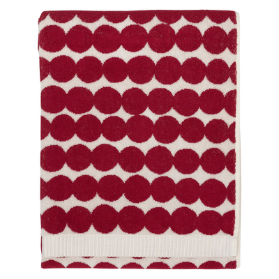 Marimekko Räsymatto Bath Towel, dk.red/off-white