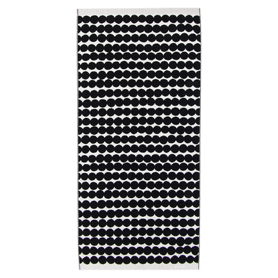 unfolded Marimekko Räsymatto Bath Towel, white/black
