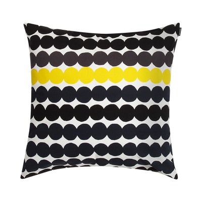 Marimekko Räsymatto Cushion Cover, white/black/yellow