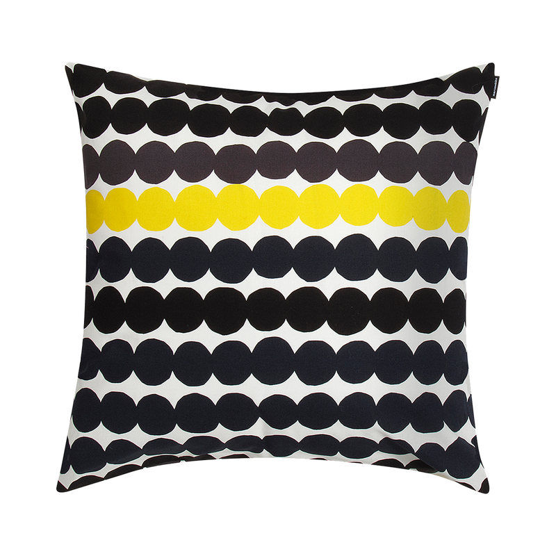 Marimekko Räsymatto Cushion Cover, white/black/yellow