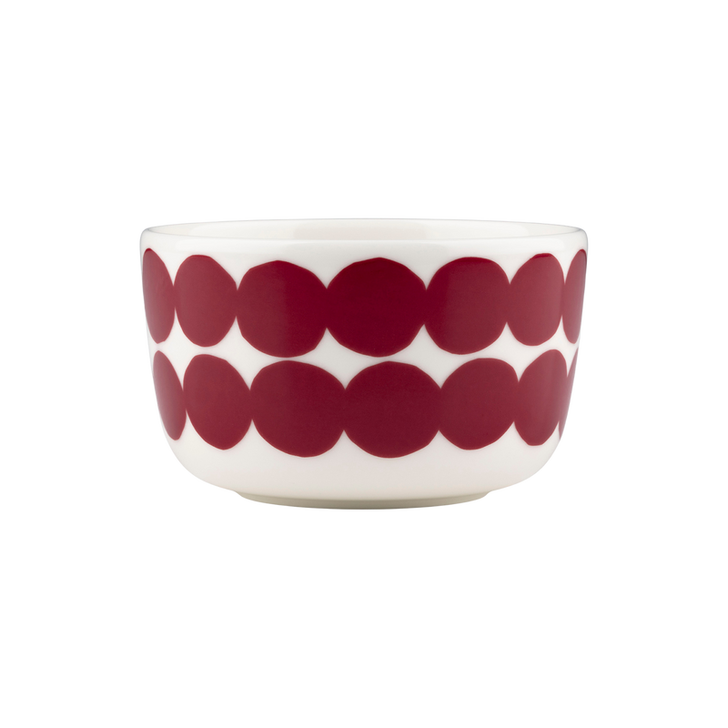Marimekko Rasymatto Dessert Bowl, dk.red/off-white