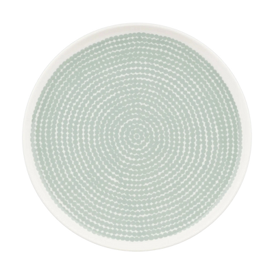 Marimekko Rasymatto Dinner Plate, sage/off-white