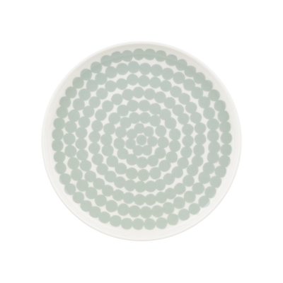 Marimekko Rasymatto Salad Plate, sage/off-white