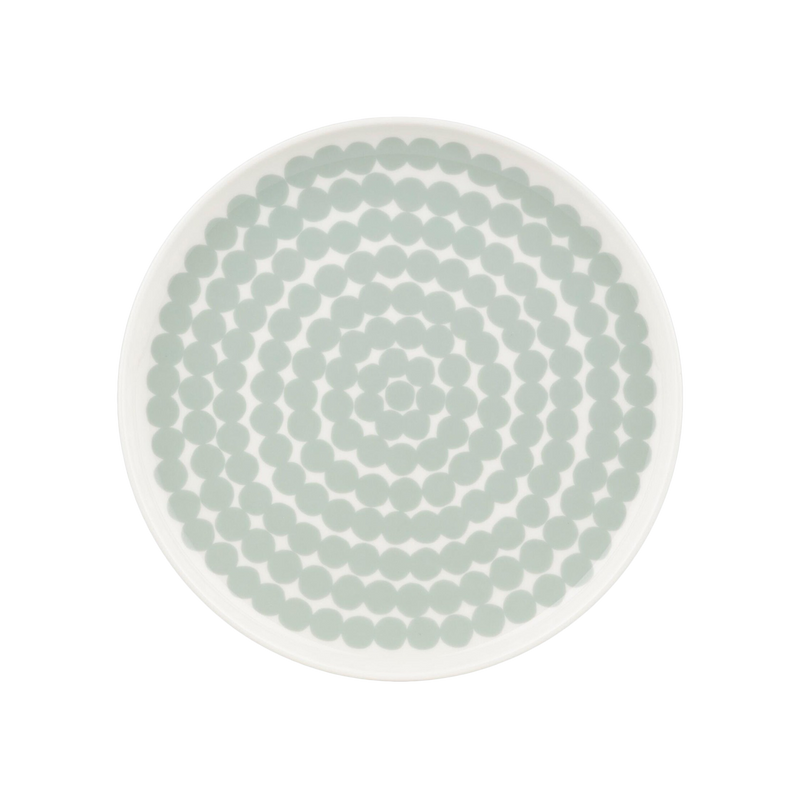 Marimekko Rasymatto Salad Plate, sage/off-white