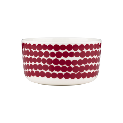 Marimekko Räsymatto Soup / Cereal Bowl, dk.red/off-white