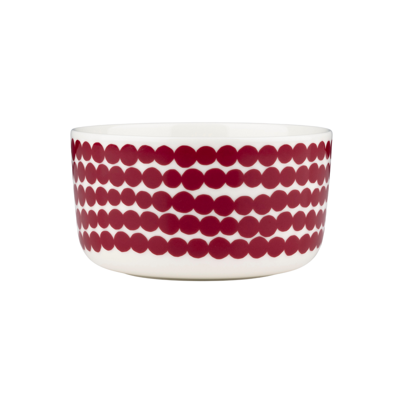 Marimekko Räsymatto Soup / Cereal Bowl, dk.red/off-white