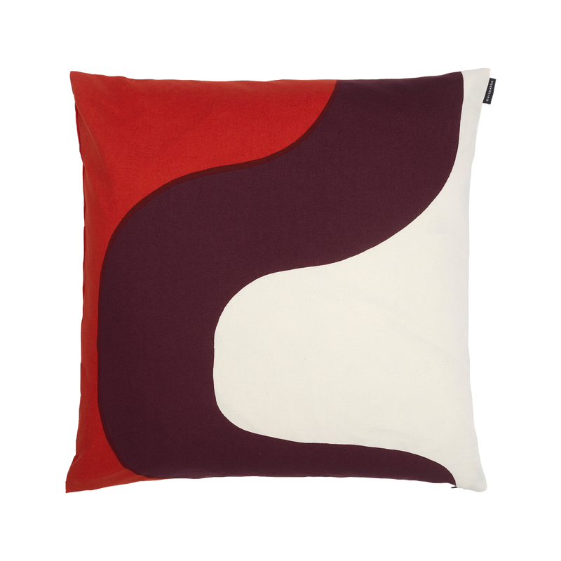 Marimekko Seireeni Cushion Cover burgundy red cotton