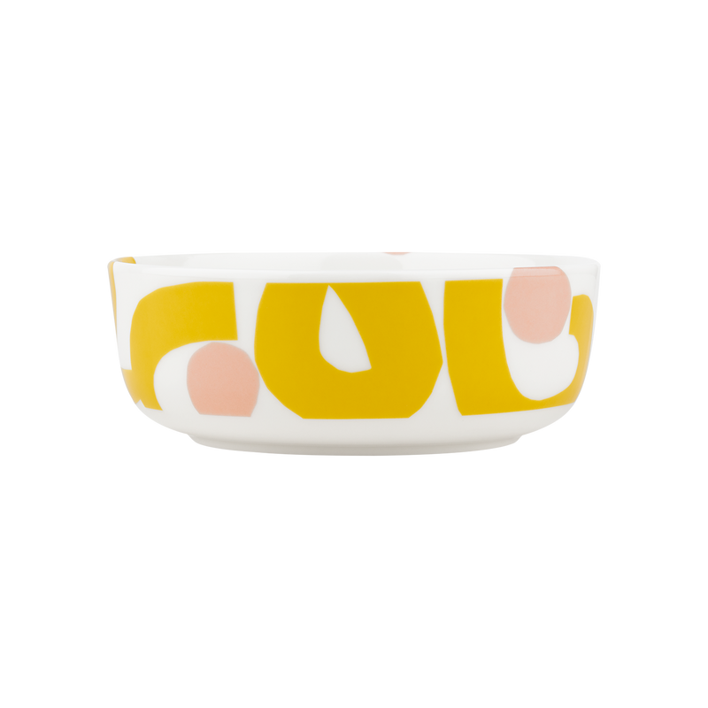 Marimekko Seppel Soup / Cereal Bowl, white/yellow