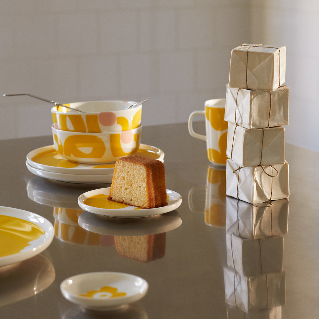 Marimekko Seppel Soup / Cereal Bowl, white/yellow – Touch of Finland