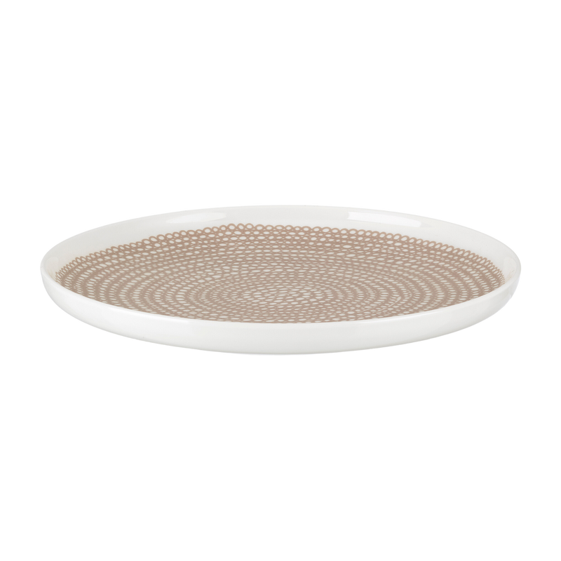 raised lip of Marimekko Siirtolapuutarha Dinner Plate, white/beige