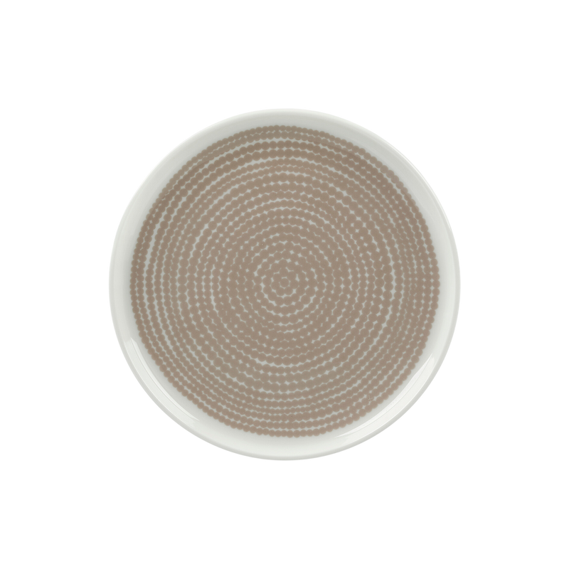 Marimekko Siirtolapuutarha Snack Plate beige white