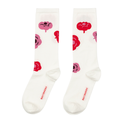Marimekko Sissi Tumma Socks off white red pink