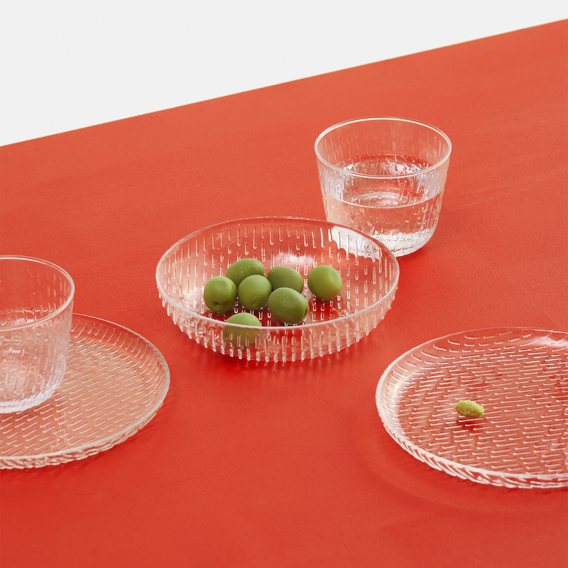 Marimekko Syksy Clear Glass dinnerware