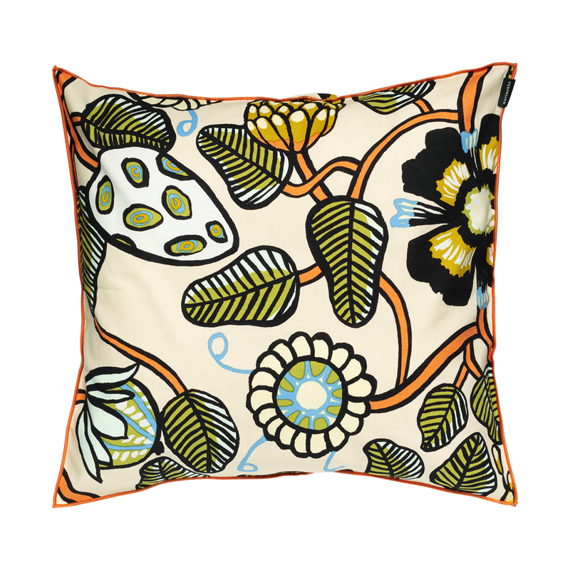 Marimekko Tiara Cushion Cover, sand/orange/green