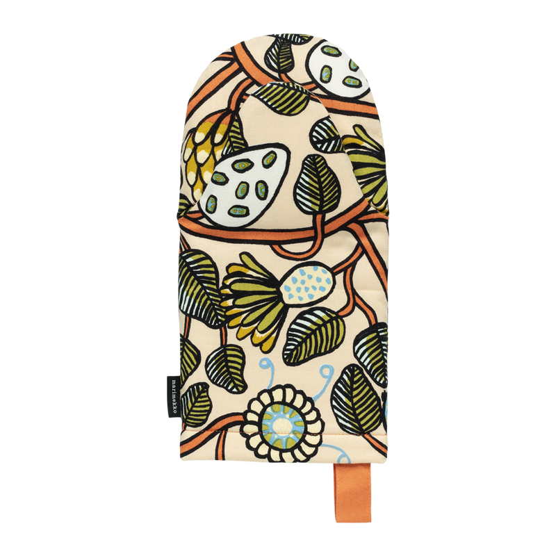 Marimekko Tiara Oven Mitten, sand/orange/green